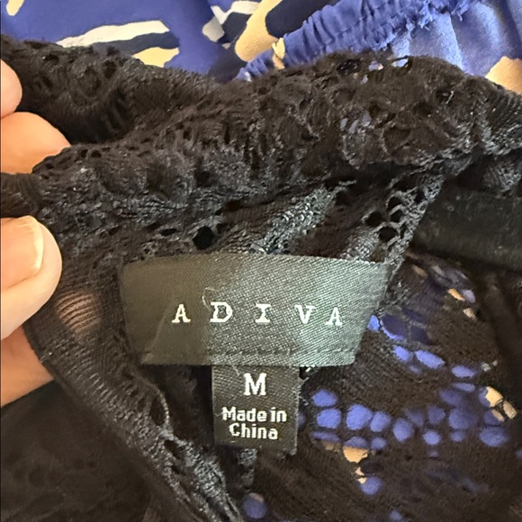 Adiva Chic sheer black lace blouse with intricate patterns. - Picture 2 of 8